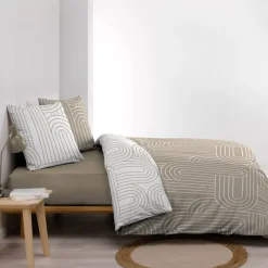 Copripiumino e due federe in cotone (240 x 220 cm) Modul Beige