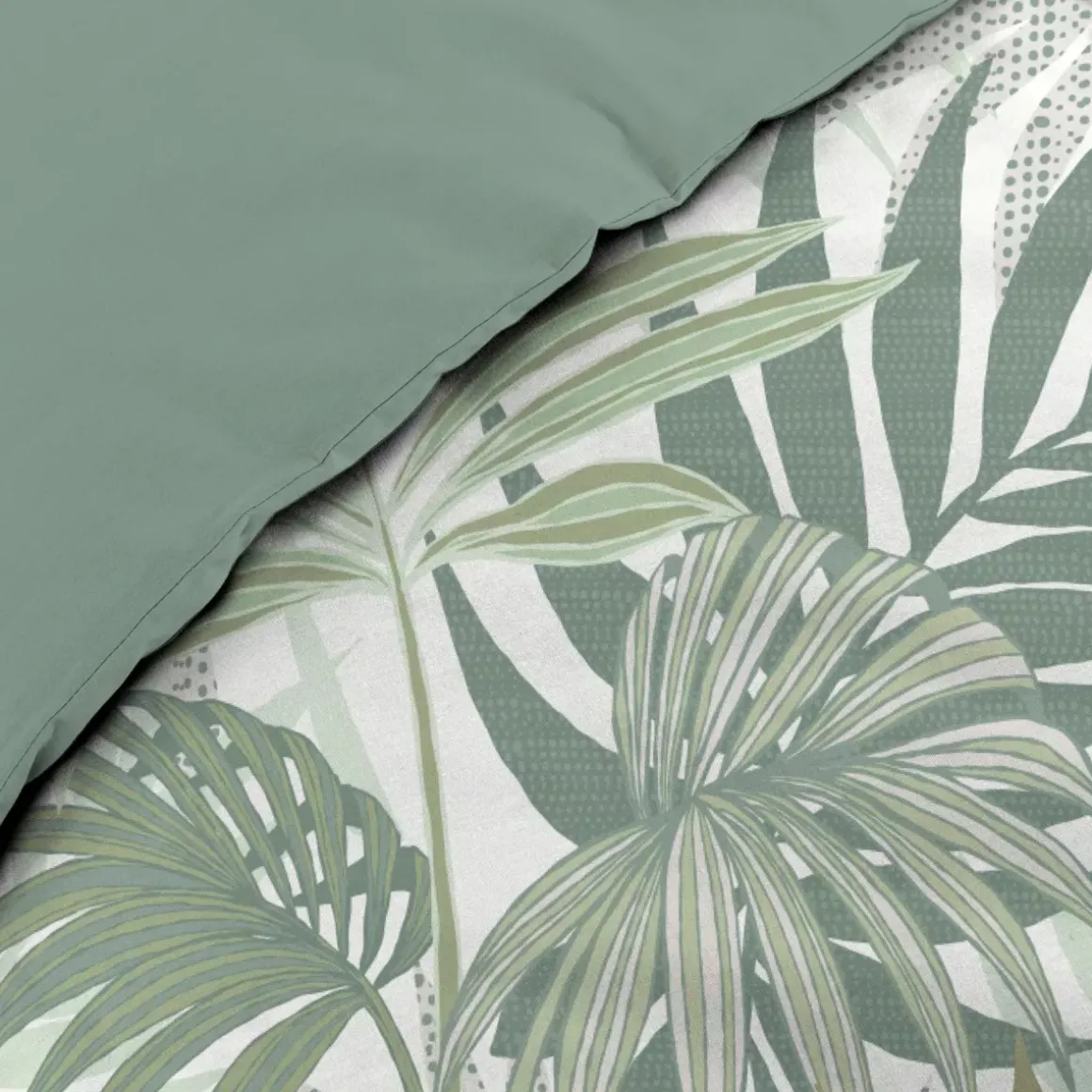 Copripiumino e due federe in cotone (240 x 220 cm) Nymea Verde