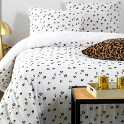 Copripiumino e due federe in doppio cotone (240 x 220 cm) Baguy Marrone