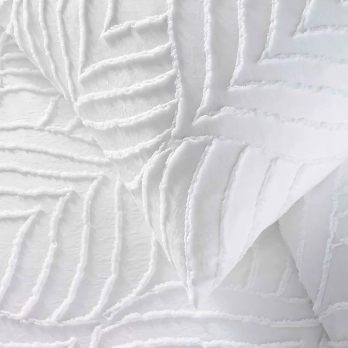 Copripiumino e due federe microfibra tuftata (240 x 220 cm) Heltie Bianco