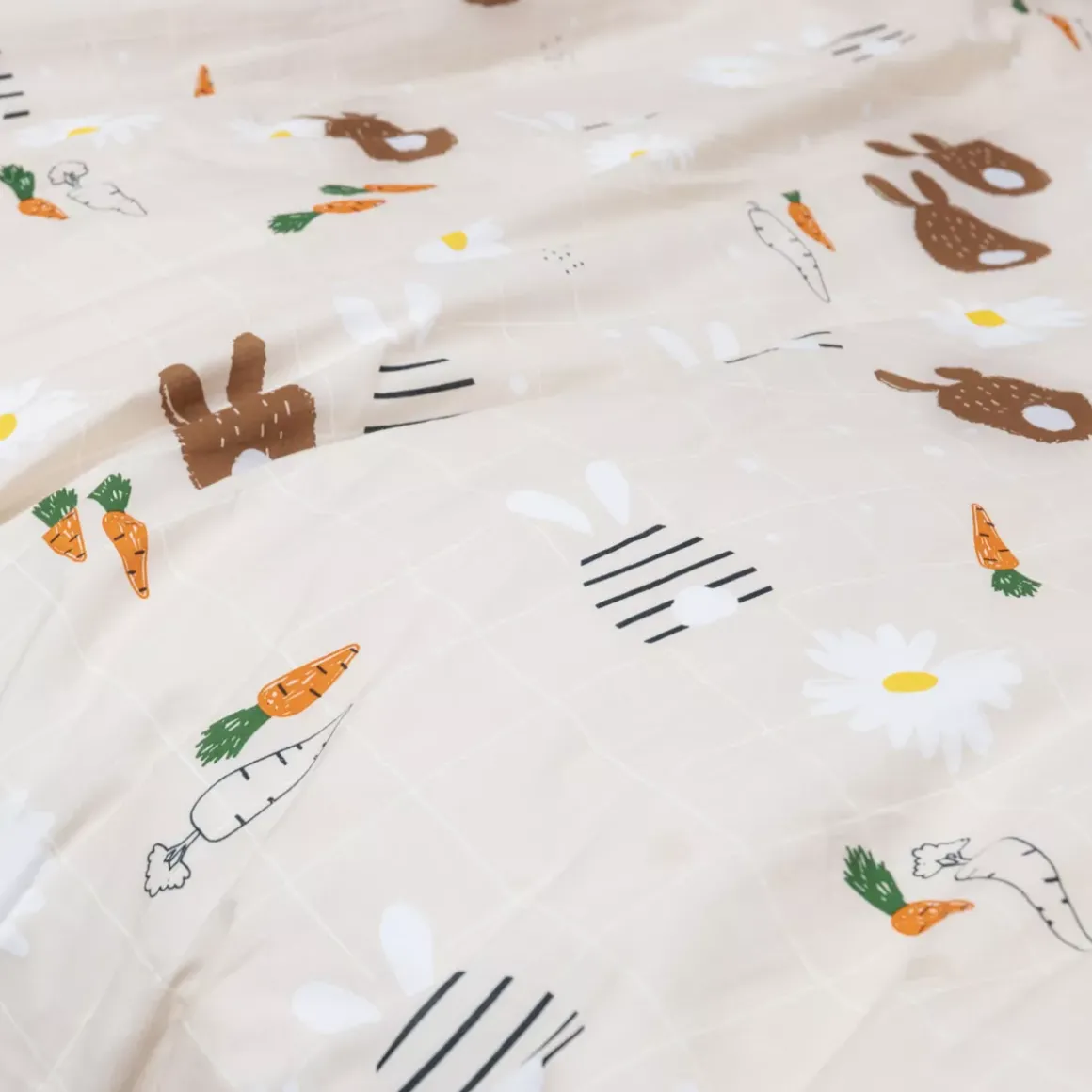 Copripiumino e due federe per bambini in cotone (240 x 220 cm) Pompon Marrone