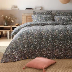 Copripiumino garza di cotone (240 cm) Constance Blu notte