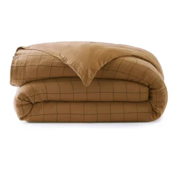 Copripiumino garza di cotone (140 x 200 cm) Gaïa Match Camel