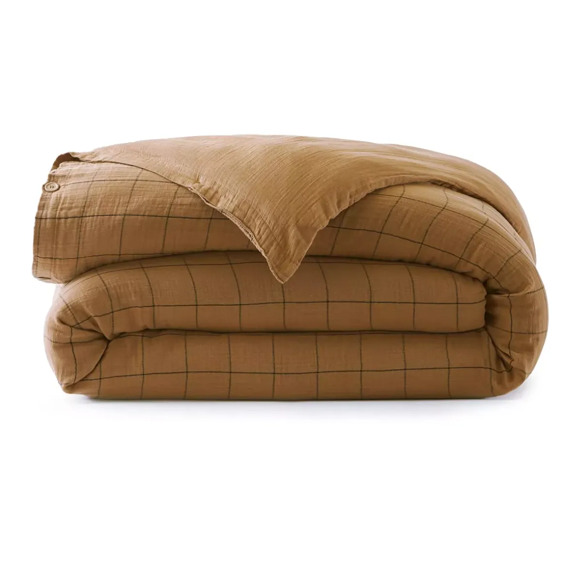 Copripiumino garza di cotone (140 x 200 cm) Gaïa Match Camel