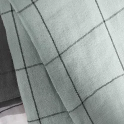 Copripiumino garza di cotone (200 x 200 cm) Gaïa Match Verde eucalipto