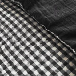 Copripiumino garza di cotone (200 x 200 cm) Gaïa vichy Nero