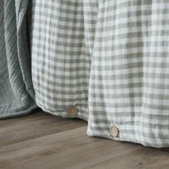 Copripiumino garza di cotone (200 x 200 cm) Gaïa vichy Verde eucalipto