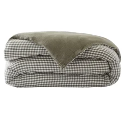 Copripiumino garza di cotone (280 x 240 cm) Gaïa vichy Verde rosmarino