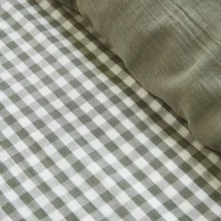 Copripiumino garza di cotone (280 x 240 cm) Gaïa vichy Verde rosmarino