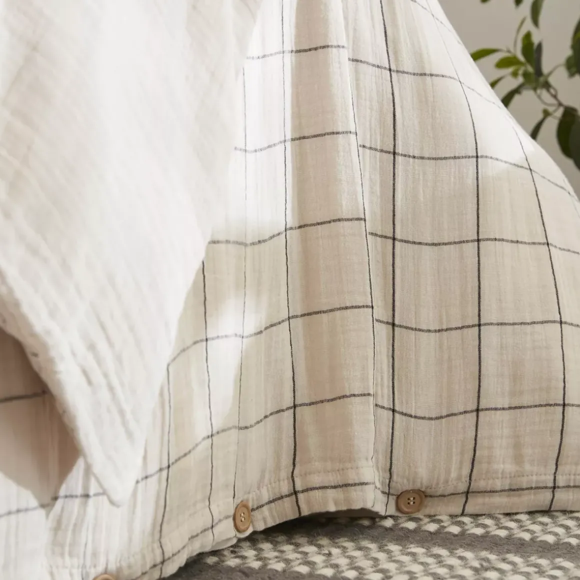 Copripiumino garza di cotone (240 x 220 cm) Gaïa Match Beige pampa
