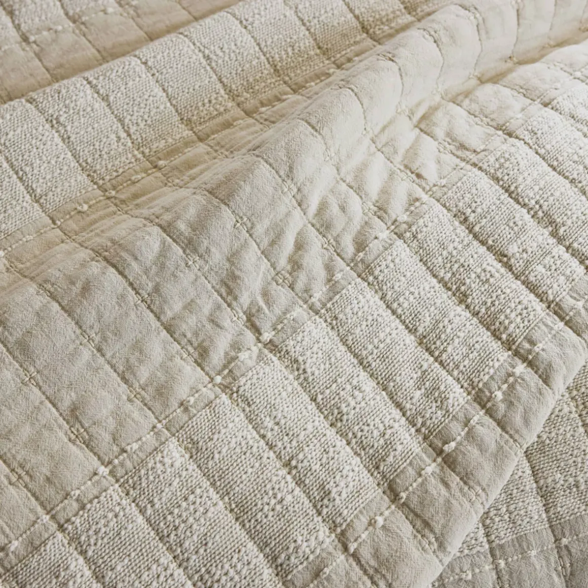 Copripiumino in cotone trapuntato (240 x 260 cm) Lena Beige sabbia