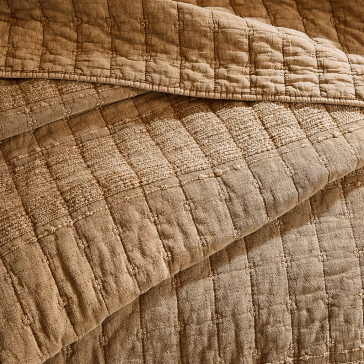 Copripiumino in cotone trapuntato (240 x 260 cm) Lena Camel