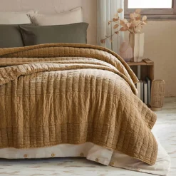 Copripiumino in cotone trapuntato (240 x 260 cm) Lena Camel