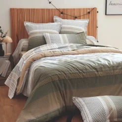 Copripiumino in cotone (260 x 240 cm) Niagara Verde kaki