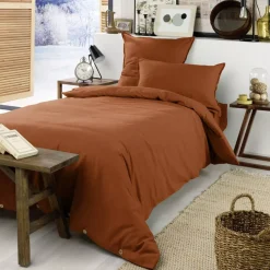 Copripiumino in flanella di cotone (140 x 200 cm) Nina Terracotta