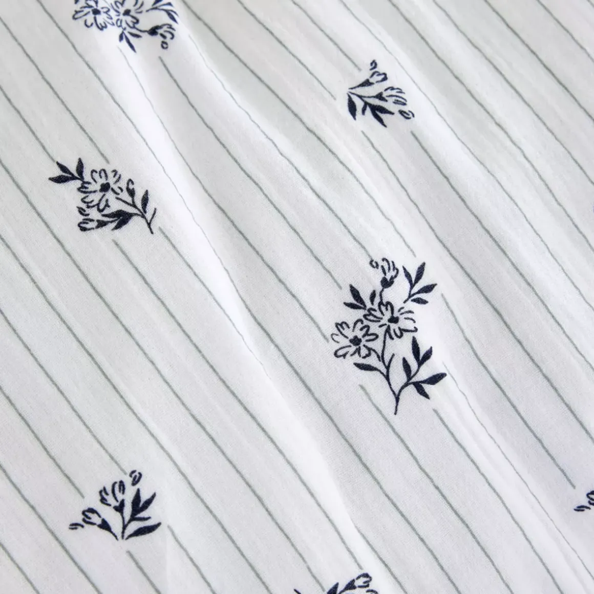Copripiumino in garza di cotone reversibile (240 x 220 cm) Gaïa iris Blu