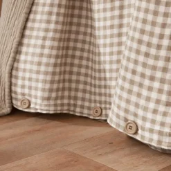 Copripiumino in garza di cotone (260 x 240 cm) Gaïa vichy Corda