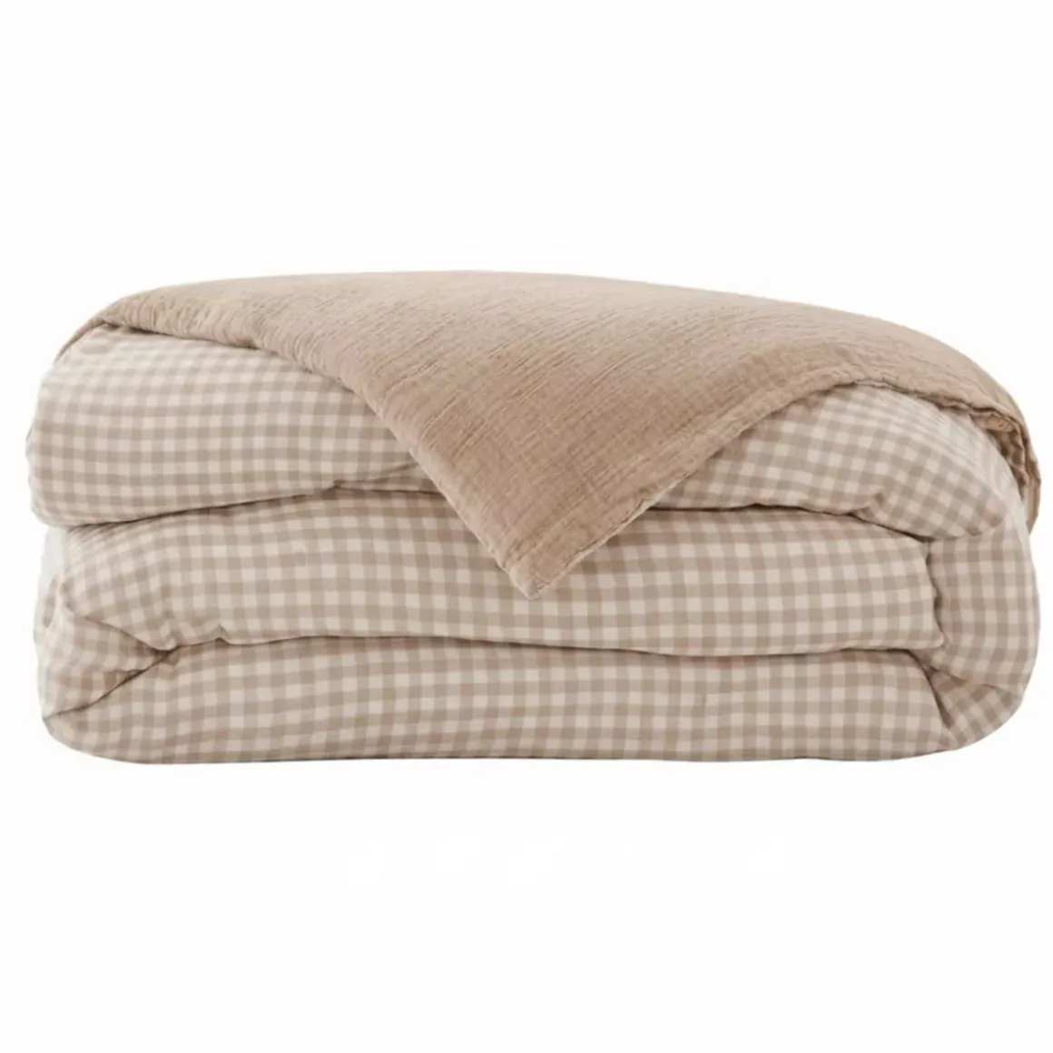 Copripiumino in garza di cotone (260 x 240 cm) Gaïa vichy Corda