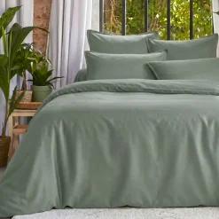 Copripiumino in lyocell Tencel™ lavato (240 x 220 cm) Olivia Verde eucalipto