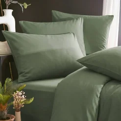 Copripiumino in lyocell Tencel™ lavato (240 x 220 cm) Olivia Verde rosmarino