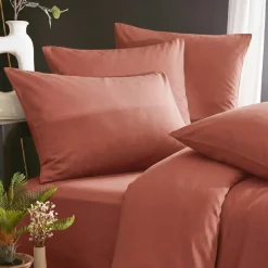 Copripiumino in lyocell Tencel™ lavato (260 x 240 cm) Olivia Terracotta