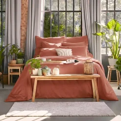 Copripiumino in lyocell Tencel™ lavato (260 x 240 cm) Olivia Terracotta
