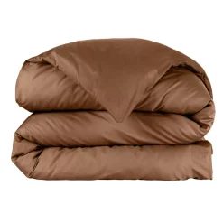 Copripiumino in percalle di cotone (280 x 240 cm) Cali Marrone cioccolato