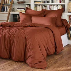 Copripiumino in percalle di cotone (280 x 240 cm) Cali Terracotta
