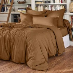 Copripiumino in percalle di cotone (200 x 200 cm) Cali Camel