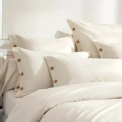 Copripiumino in percalle di cotone (240 x 220 cm) Diane Beige