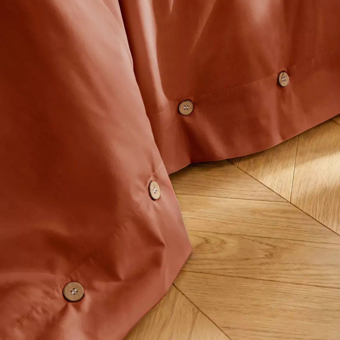 Copripiumino in percalle di cotone (260 x 240 cm) Diane Terracotta