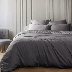 Copripiumino in raso di bambù (200 x 200 cm) Sienna Grigio granito
