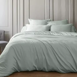 Copripiumino in raso di bambù (200 x 200 cm) Sienna Verde eucalipto