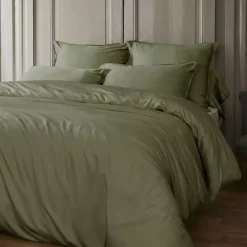 Copripiumino in satin di bambù (140 x 200 cm) Sienna Verde rosmarino