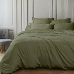 Copripiumino in satin di bambù (280 x 240 cm) Sienna Verde rosmarino