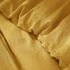 Copripiumino lino lavato (240 cm) Louise Giallo senape