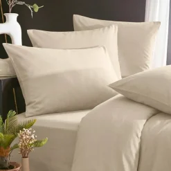 Copripiumino lyocell Tencel™ lavato (280 x 240 cm) Olivia Beige pampa
