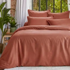 Copripiumino lyocell Tencel™ lavato (200 x 200 cm) Olivia Terracotta