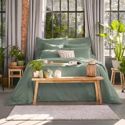 Copripiumino lyocell Tencel™ lavato (200 x 200 cm) Olivia Verde eucalipto