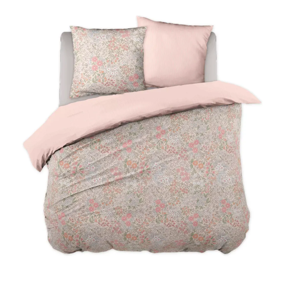 Copripiuminoper bambini in cotone con due federe (200 x 200 cm) Pimprenelle Rosa