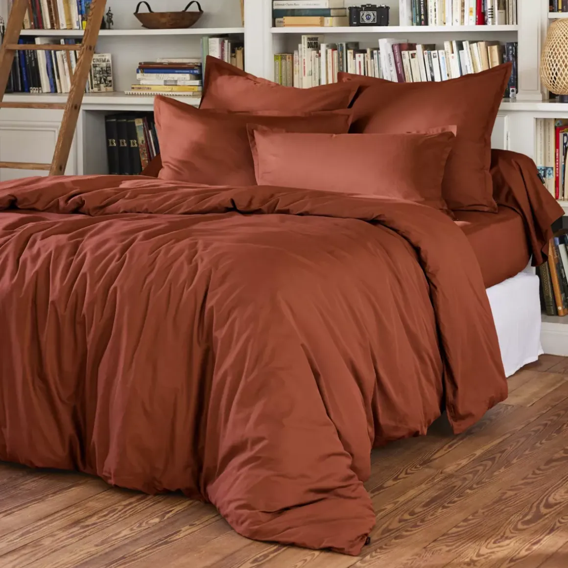 Copripiumino percalle di cotone (260 cm) Cali Terracotta