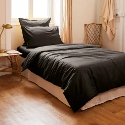 Copripiumino percalle di cotone (140 cm) Cali Nero