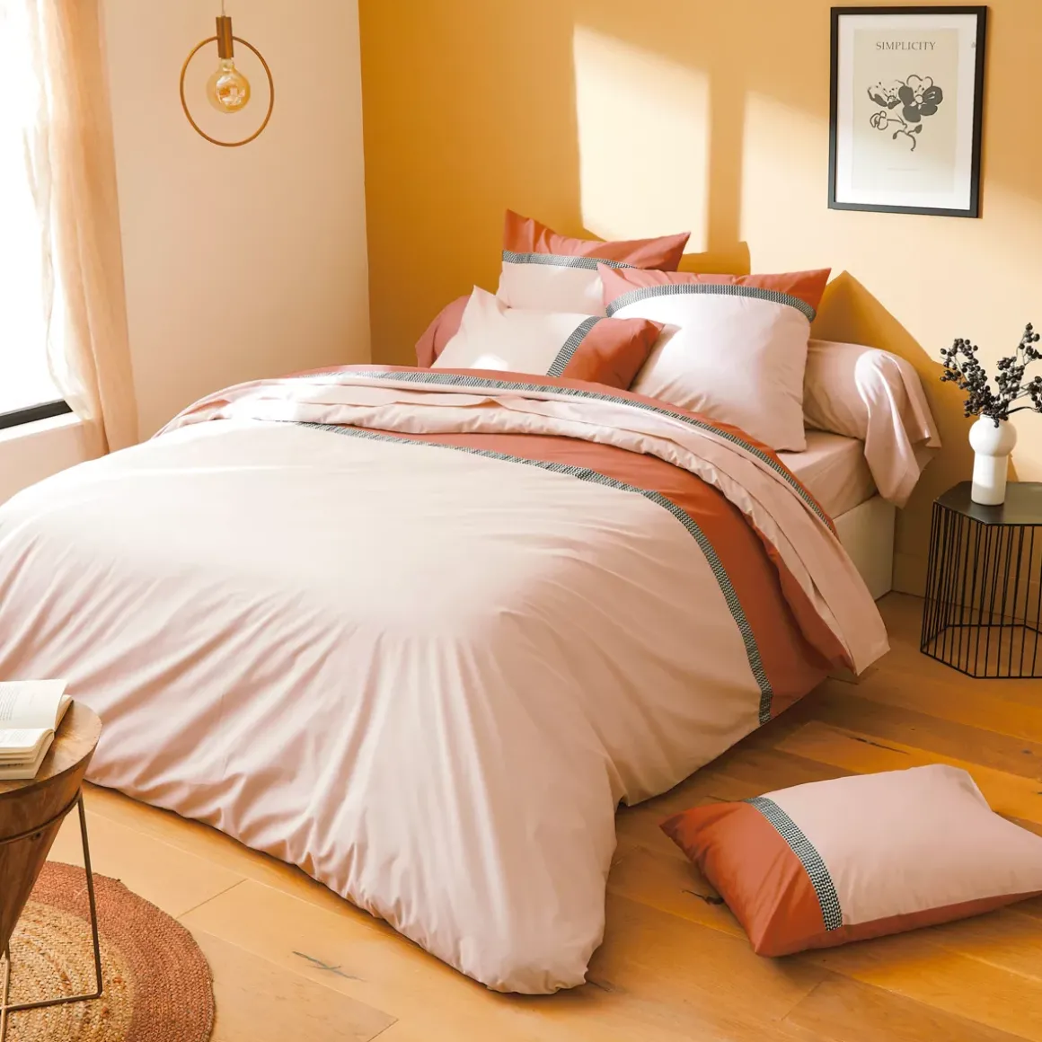 Copripiumino percalle di cotone (300 x 240 cm) Macassar Cognac