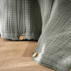Copripiumino quadrupla garza di cotone (260 x 240 cm) Victoria x Gaïa Verde rosmarino
