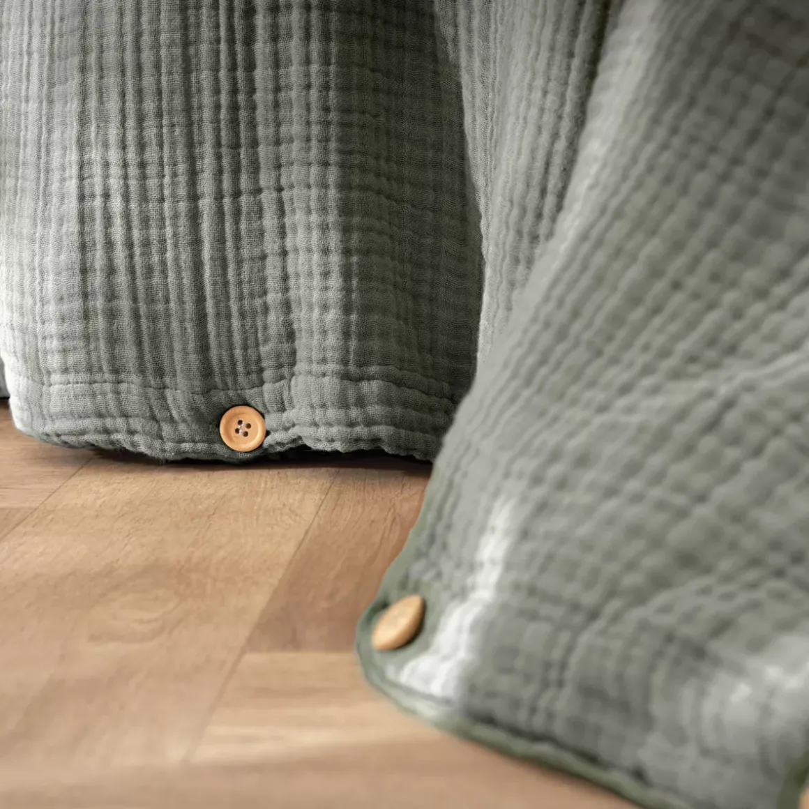 Copripiumino quadrupla garza di cotone (260 x 240 cm) Victoria x Gaïa Verde rosmarino