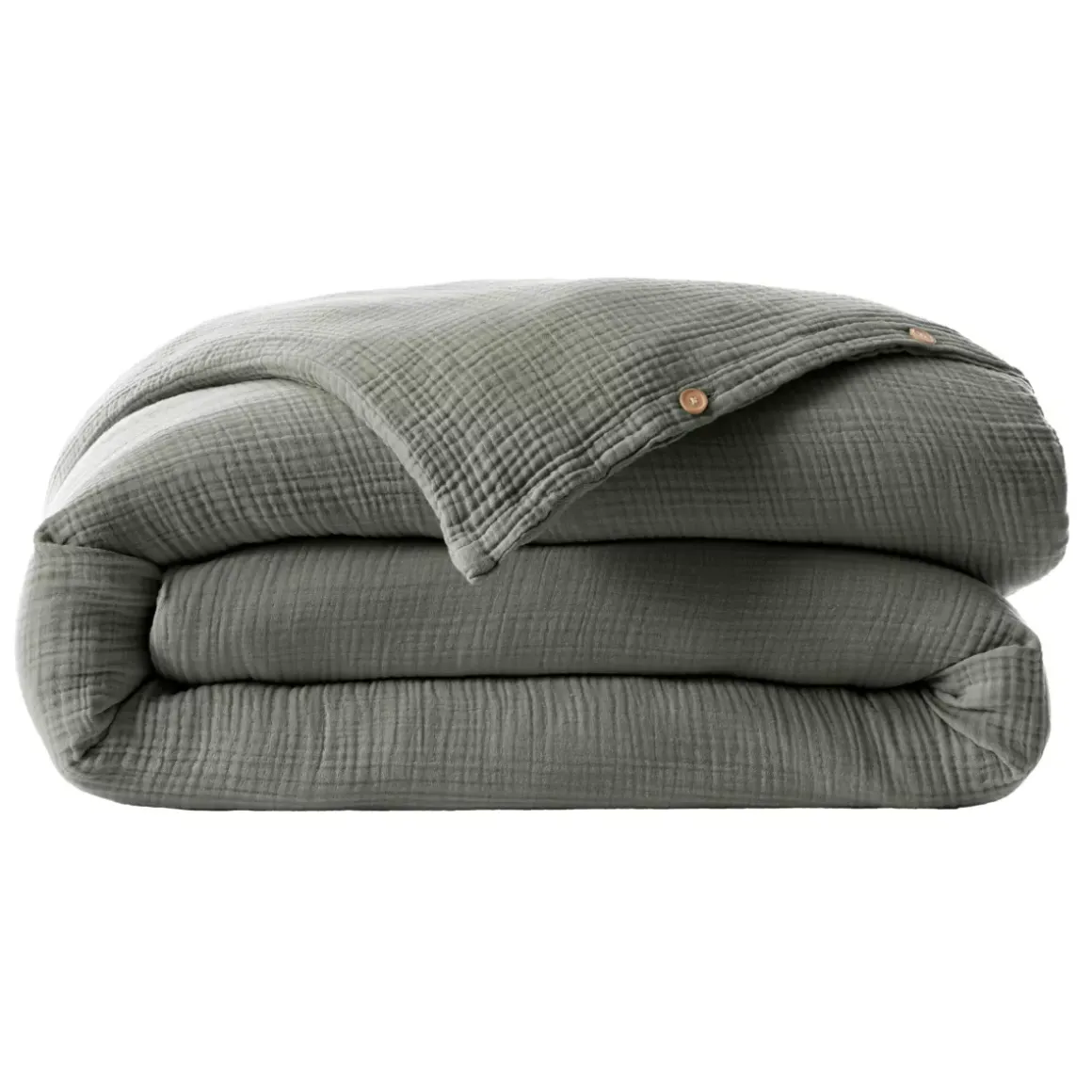 Copripiumino quadrupla garza di cotone (260 x 240 cm) Victoria x Gaïa Verde rosmarino
