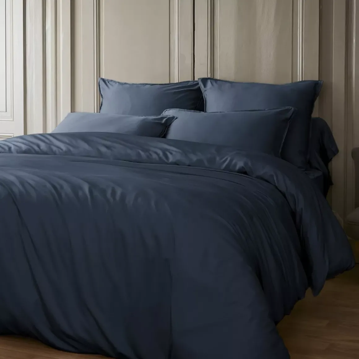Copripiumino raso di bambù (200 x 200 cm) Sienna Blu notte