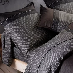 Copripiumino raso di cotone (260 cm) Enzo Nero