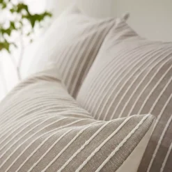 Copripiumino reversibile in cotone testurizzato e percale (260 x 240 cm) Alice Ecru