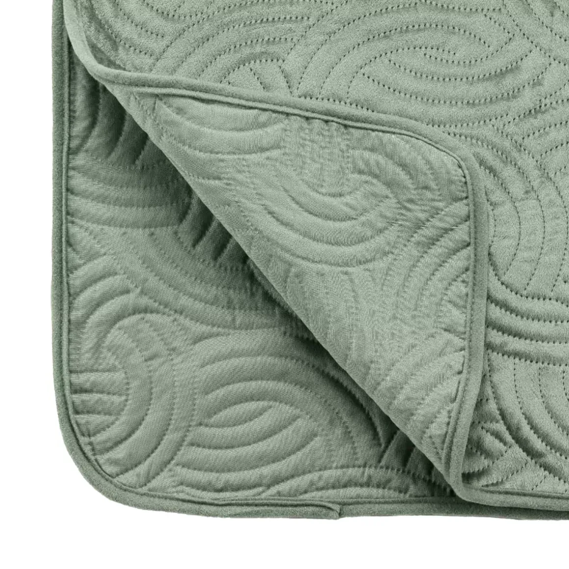 Copripiumino trapuntato e due federe (240 x 260 cm) Solange Verde cachi